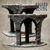 3D Printed Asgard Rising Stone Construction Ruins Modular Set 28mm - 32mm Ragnarok D&D - Charming Terrain