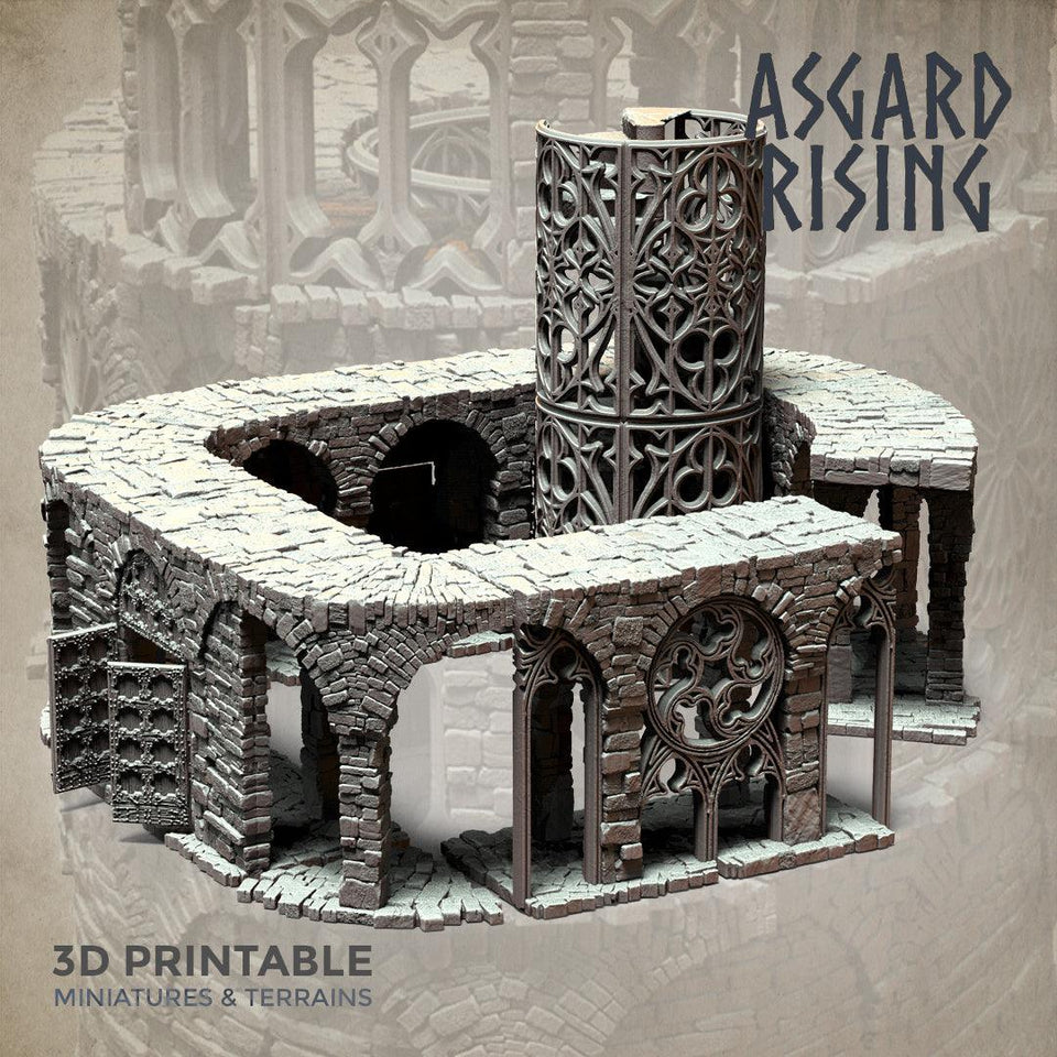 3D Printed Asgard Rising Stone Construction Ruins Modular Set 28mm - 32mm Ragnarok D&D - Charming Terrain