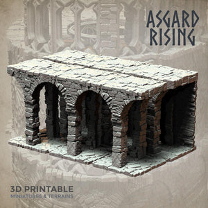3D Printed Asgard Rising Stone Construction Ruins Modular Set 28mm - 32mm Ragnarok D&D - Charming Terrain