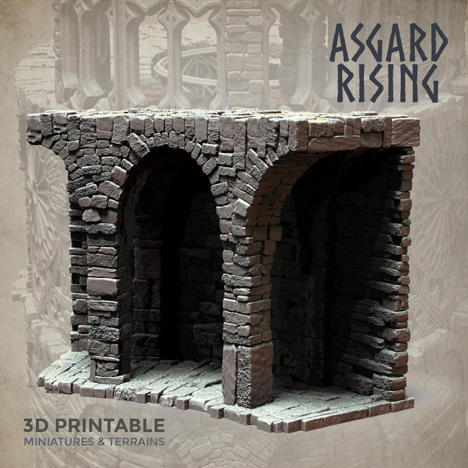 3D Printed Asgard Rising Stone Construction Ruins Modular Set 28mm - 32mm Ragnarok D&D - Charming Terrain