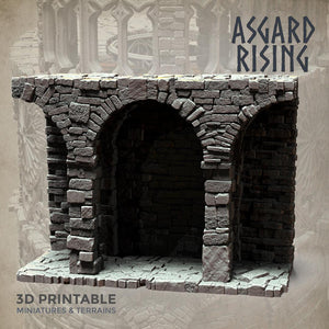 3D Printed Asgard Rising Stone Construction Ruins Modular Set 28mm - 32mm Ragnarok D&D - Charming Terrain