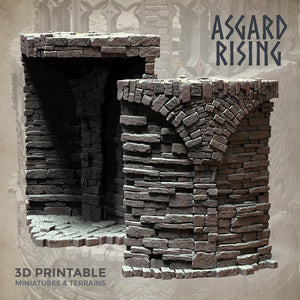 3D Printed Asgard Rising Stone Construction Ruins Modular Set 28mm - 32mm Ragnarok D&D - Charming Terrain