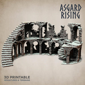 3D Printed Asgard Rising Stone Construction Ruins Ruined Modular Set 28mm - 32mm Ragnarok D&D - Charming Terrain