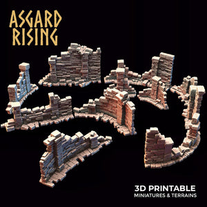 3D Printed Asgard Rising Stone Construction Ruins Small Ruins Set 28mm - 32mm Ragnarok D&D - Charming Terrain