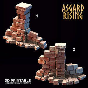 3D Printed Asgard Rising Stone Construction Ruins Small Ruins Set 28mm - 32mm Ragnarok D&D - Charming Terrain