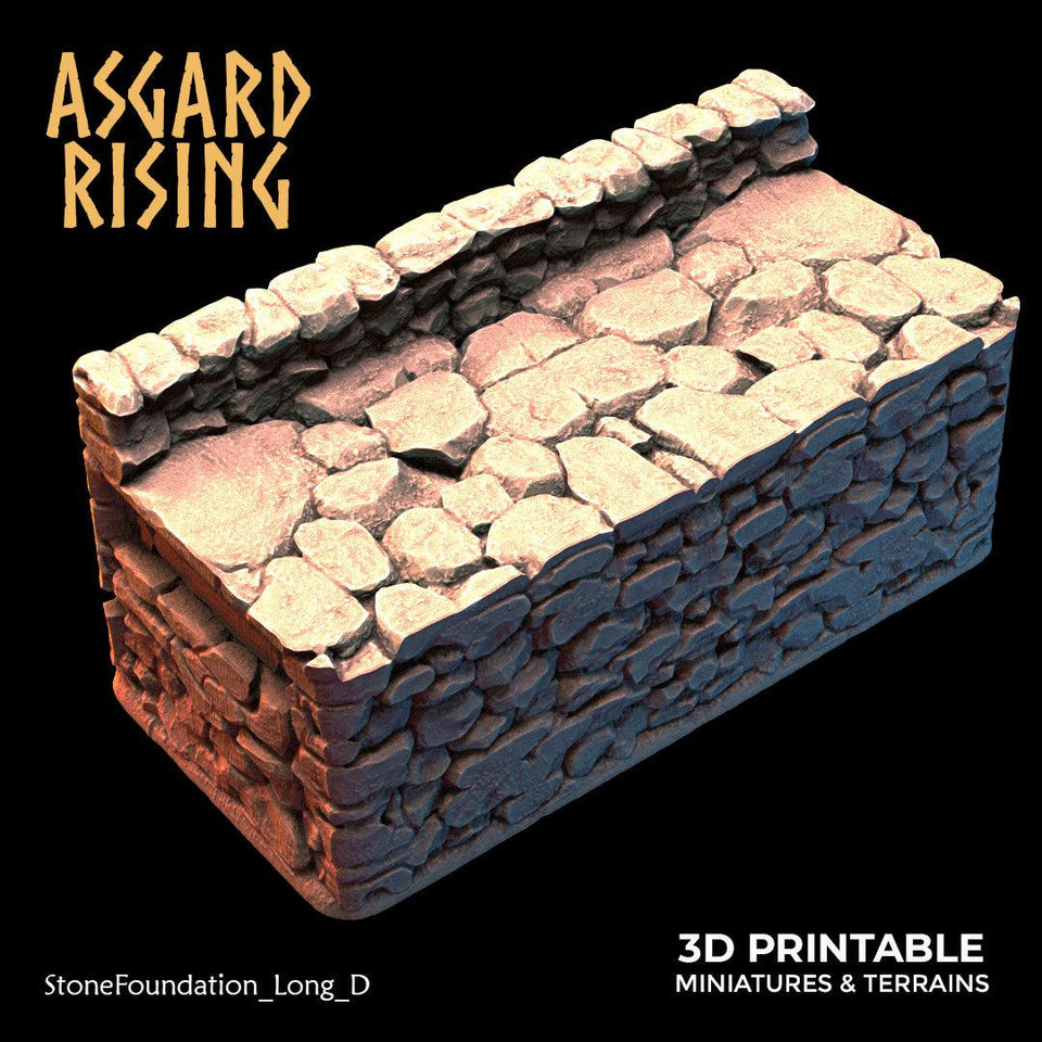 3D Printed Asgard Rising Stone Foundation 28 32 mm Wargaming DnD - Charming Terrain