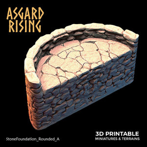 3D Printed Asgard Rising Stone Foundation 28 32 mm Wargaming DnD - Charming Terrain