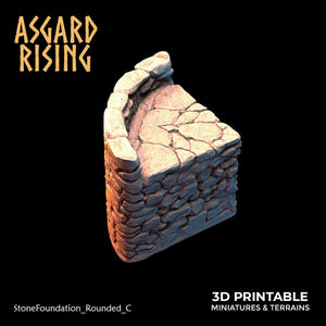 3D Printed Asgard Rising Stone Foundation 28 32 mm Wargaming DnD - Charming Terrain