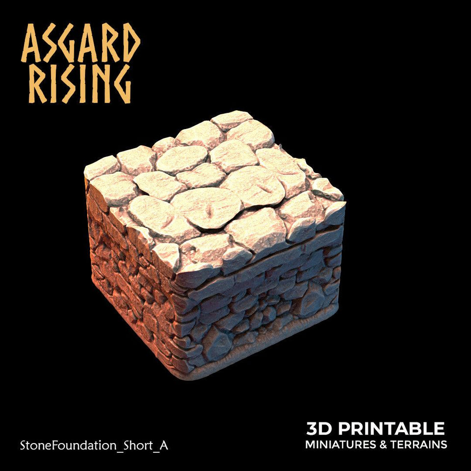 3D Printed Asgard Rising Stone Foundation 28 32 mm Wargaming DnD - Charming Terrain