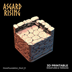 3D Printed Asgard Rising Stone Foundation 28 32 mm Wargaming DnD - Charming Terrain