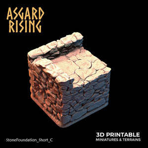 3D Printed Asgard Rising Stone Foundation 28 32 mm Wargaming DnD - Charming Terrain