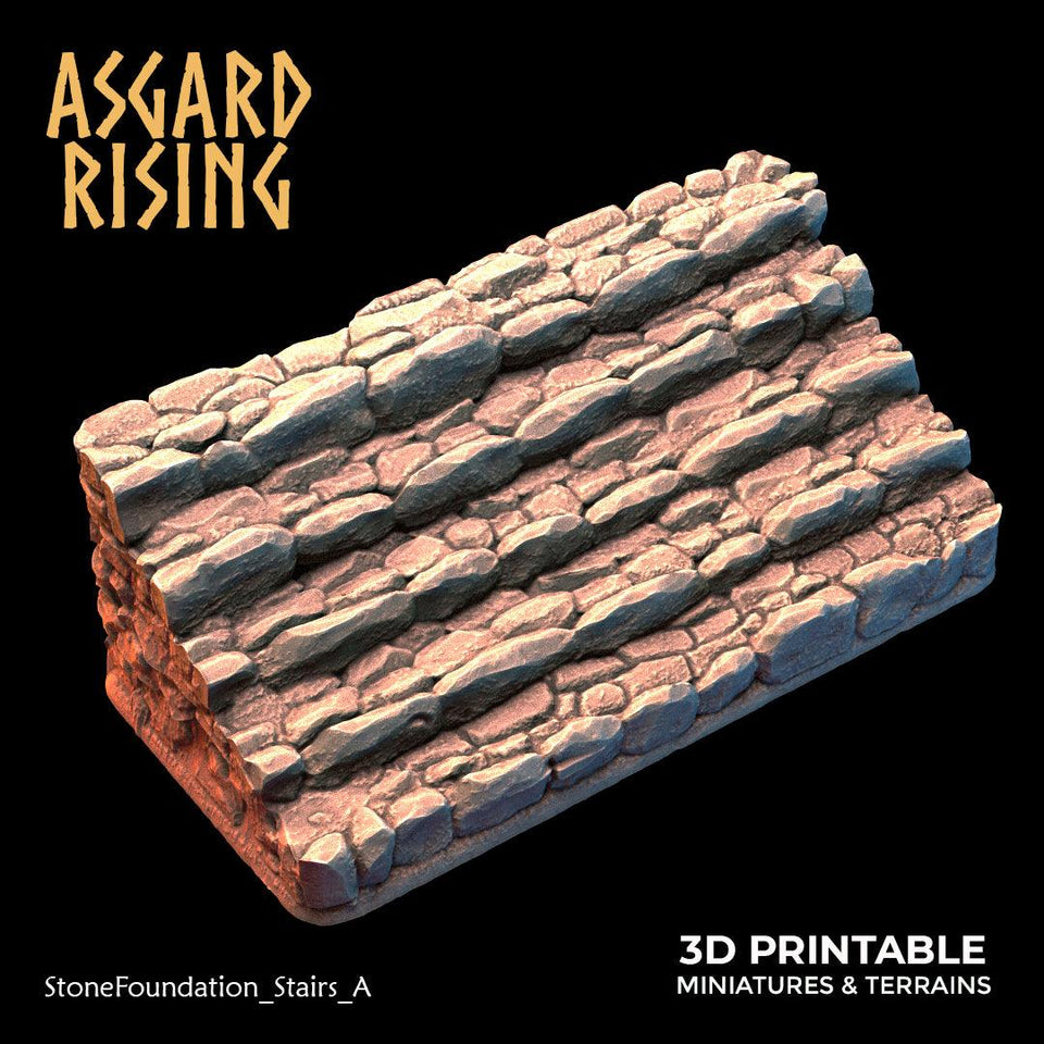 3D Printed Asgard Rising Stone Foundation 28 32 mm Wargaming DnD - Charming Terrain