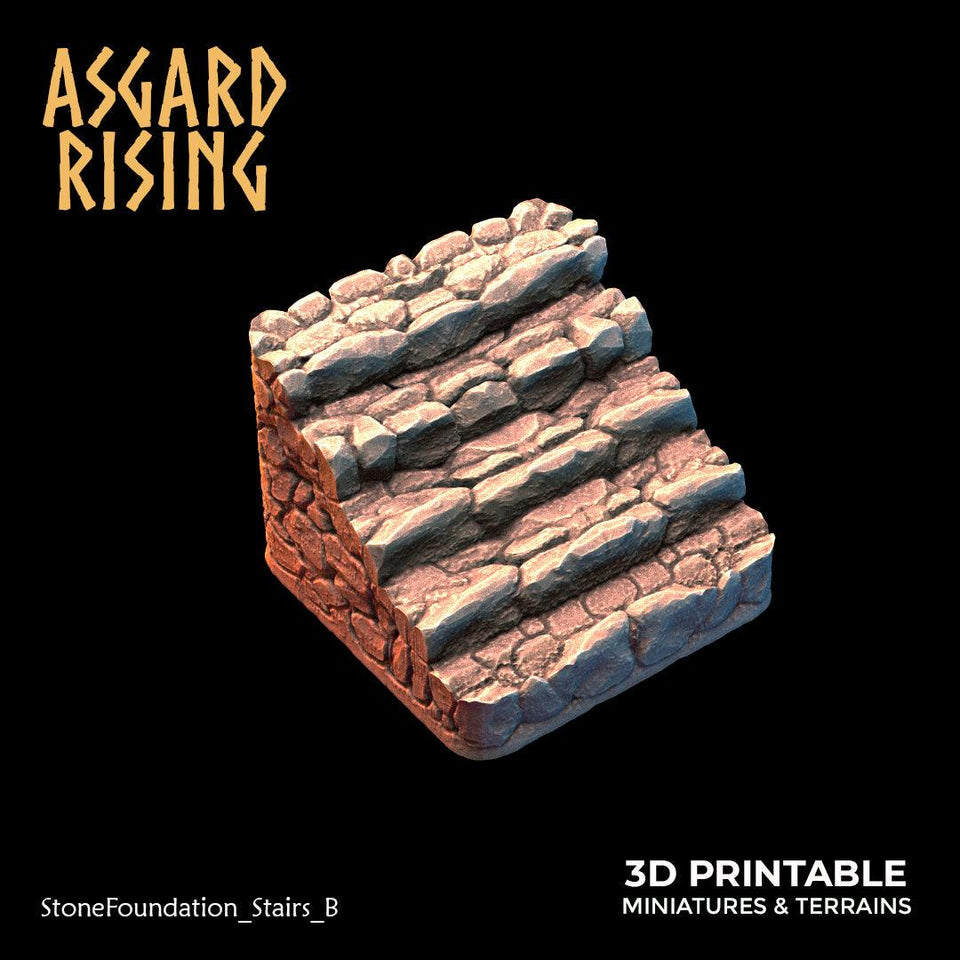 3D Printed Asgard Rising Stone Foundation 28 32 mm Wargaming DnD - Charming Terrain