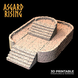 3D Printed Asgard Rising Stone Foundation 28 32 mm Wargaming DnD - Charming Terrain