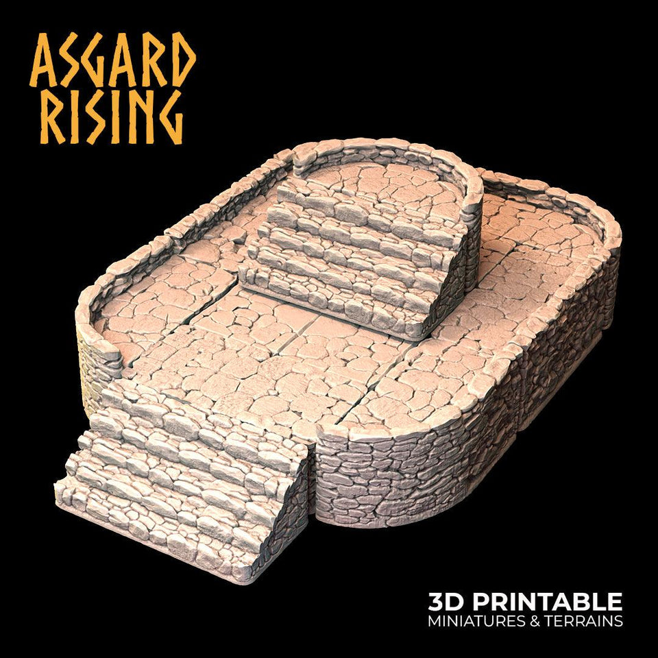 3D Printed Asgard Rising Stone Foundation 28 32 mm Wargaming DnD - Charming Terrain