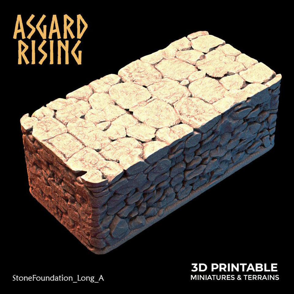 3D Printed Asgard Rising Stone Foundation 28 32 mm Wargaming DnD - Charming Terrain