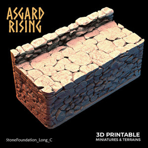 3D Printed Asgard Rising Stone Foundation 28 32 mm Wargaming DnD - Charming Terrain