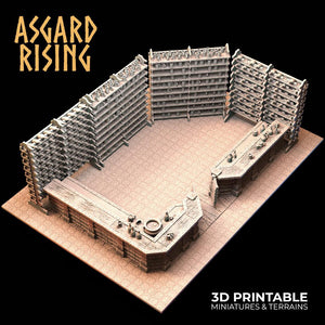 3D Printed Asgard Rising Tavern Modular Terrain Set 28mm - 32mm - Charming Terrain