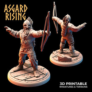 3D Printed Asgard Rising Viking Archer 32mm Ragnarok D&D - Charming Terrain