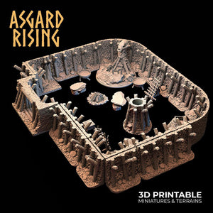 3D Printed Asgard Rising Viking Moutain Hideout Modular Set 28mm - 32mm - Charming Terrain