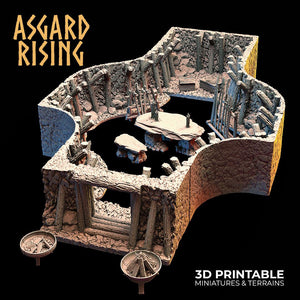 3D Printed Asgard Rising Viking Moutain Hideout Modular Set 28mm - 32mm - Charming Terrain