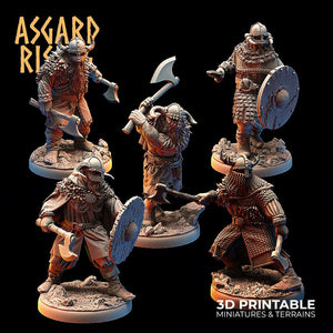 3D Printed Asgard Rising Vikings of the White Bear Clan Warriors 28mm - 32mm - Charming Terrain