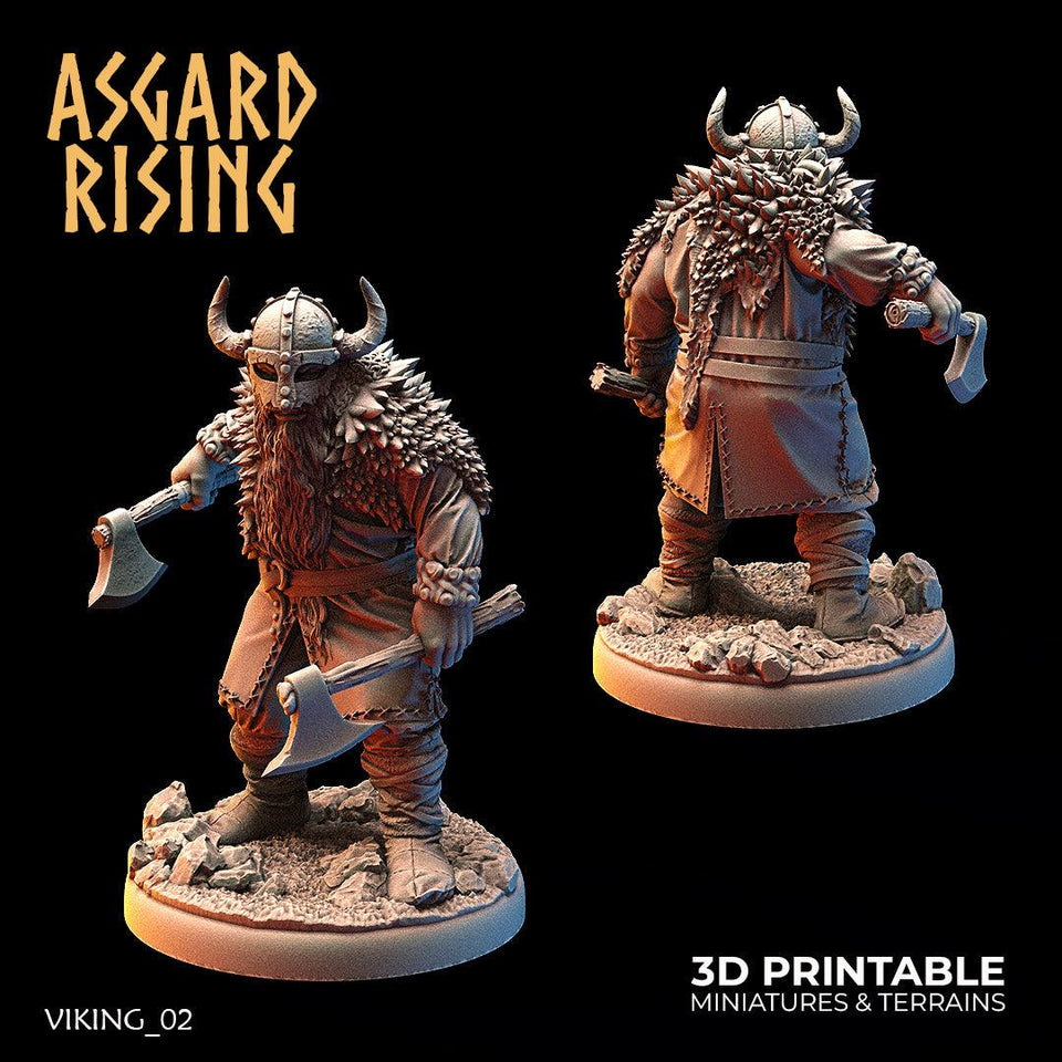 3D Printed Asgard Rising Vikings of the White Bear Clan Warriors 28mm - 32mm - Charming Terrain