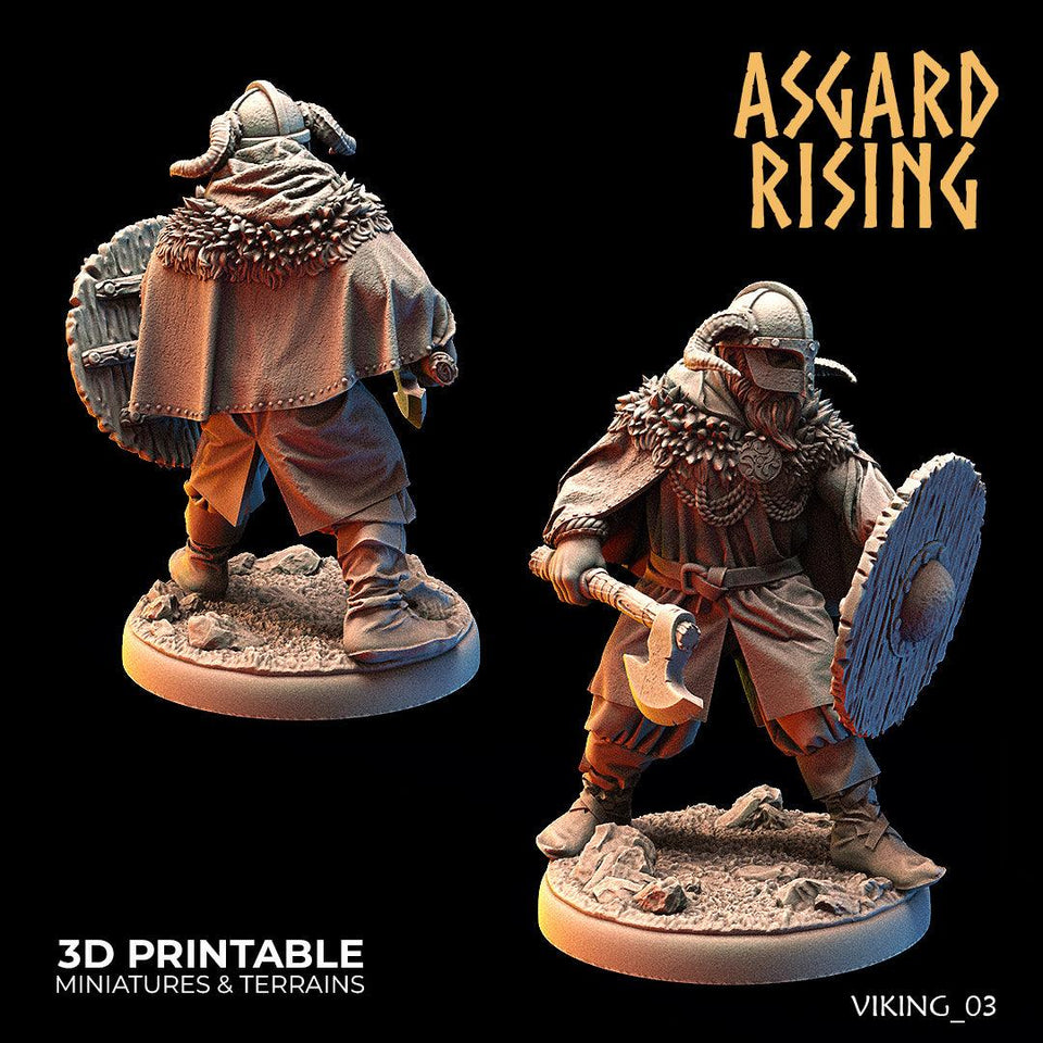 3D Printed Asgard Rising Vikings of the White Bear Clan Warriors 28mm - 32mm - Charming Terrain