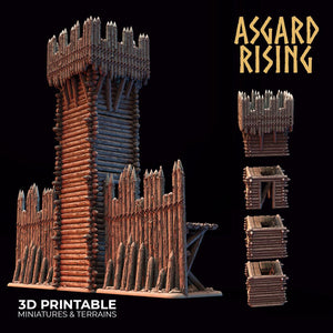 3D Printed Asgard Rising Watchtower 28mm - 32mm Ragnarok D&D - Charming Terrain