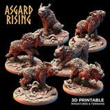 3D Printed Asgard Rising Wild Lynxes 28 32 mm Wargaming DnD - Charming Terrain