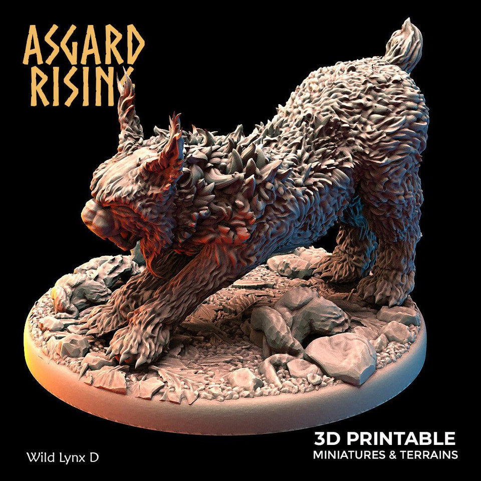 3D Printed Asgard Rising Wild Lynxes 28 32 mm Wargaming DnD - Charming Terrain