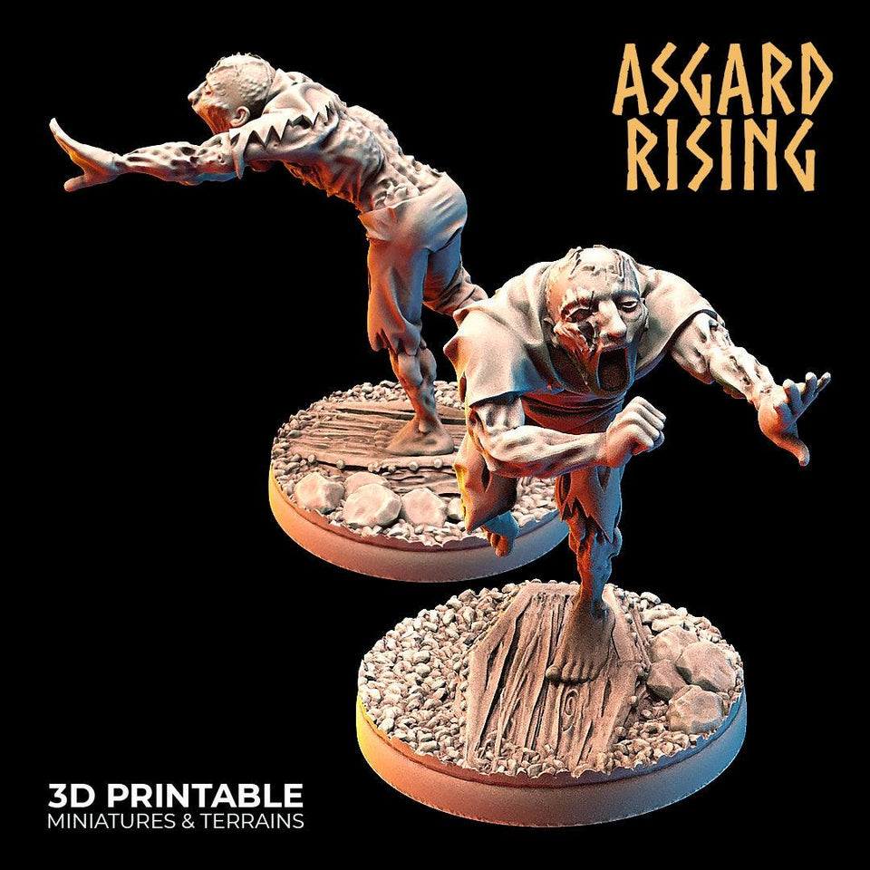 3D Printed Asgard Rising Zombies Undead Set 28mm - 32mm - Charming Terrain