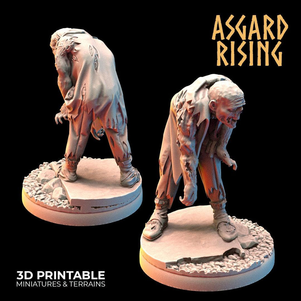 3D Printed Asgard Rising Zombies Undead Set 28mm - 32mm - Charming Terrain