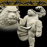 3D Printed Bestiary Vol. 4 Nafarrate - Cu Chulan Bear Monk 32mm Ragnarok D&D - Charming Terrain