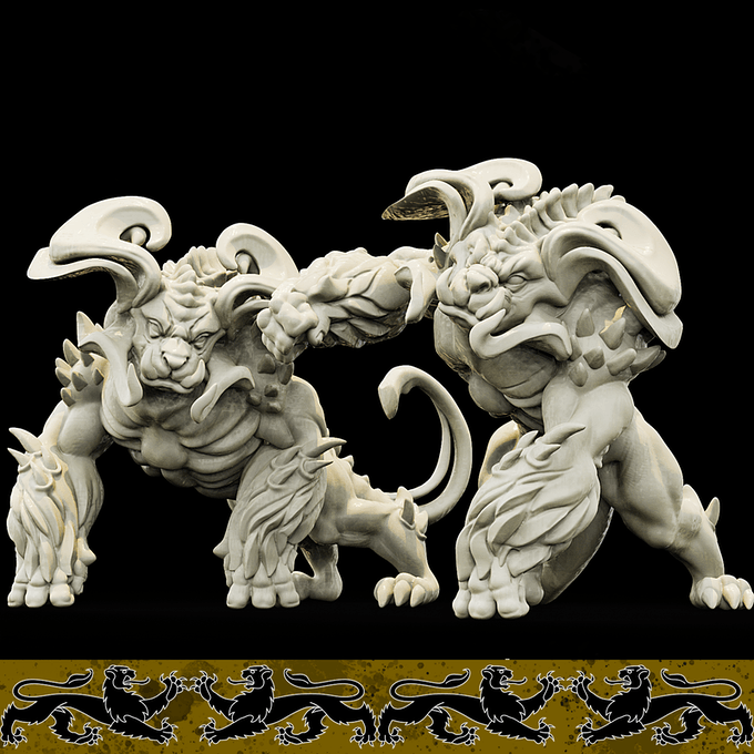 3D Printed Bestiary Vol. 4 Nafarrate - Duskpaw 32mm Ragnarok D&D - Charming Terrain