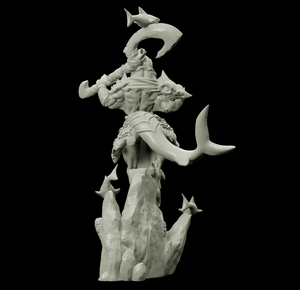 3D Printed Bestiary Vol. 4 Nafarrate - Ephyra Lady Shark 32mm Ragnarok D&D - Charming Terrain