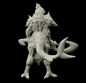 3D Printed Bestiary Vol. 4 Nafarrate - Ephyra Lady Shark 32mm Ragnarok D&D - Charming Terrain