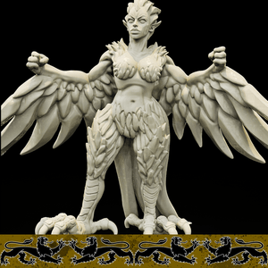 3D Printed Bestiary Vol. 4 Nafarrate - Harpy 32mm Ragnarok D&D - Charming Terrain