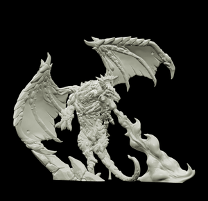 3D Printed Bestiary Vol. 4 Nafarrate - Lasair Lava Dragon 32mm Ragnarok D&D - Charming Terrain