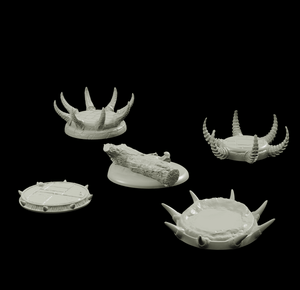 3D Printed Bestiary Vol. 4 Nafarrate Monster Round Bases Set 25 28 32 35mm D&D - Charming Terrain