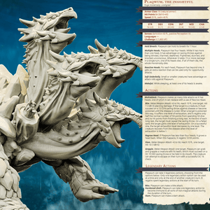 3D Printed Bestiary Vol. 4 Nafarrate - Plaqwum Turtle Hydra 32mm Ragnarok D&D - Charming Terrain