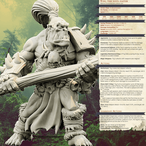 3D Printed Bestiary Vol. 4 Nafarrate - Tog Male Orc Warrior 32mm Ragnarok D&D - Charming Terrain