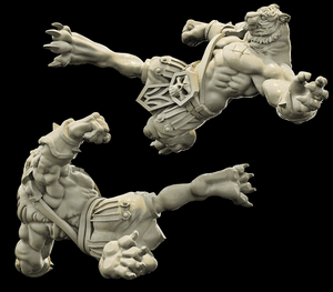 3D Printed Bestiary Vol. 4 Nafarrate - Xbalanque Tiger Warrior 32mm Ragnarok D&D - Charming Terrain