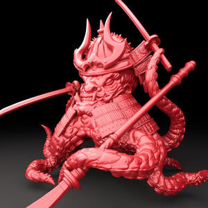 3D Printed Bestiary Vol. 5 Nafarrate - Samurai Octo 32mm Ragnarok D&D - Charming Terrain