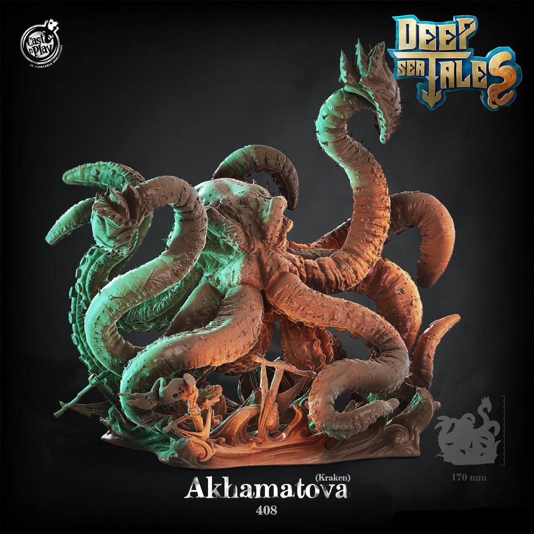 3D Printed Cast n Play Akhamatova (Kraken) Deep Sea Tales 28mm 32mm D&D - Charming Terrain