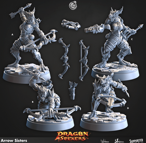 3D Printed Cast n Play Arrow Sisters Dragon Seekers 28 32mm D&D - Charming Terrain