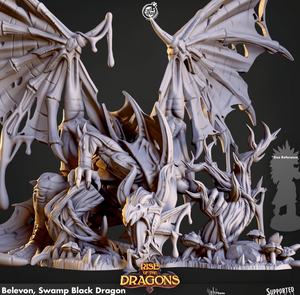 3D Printed Cast n Play Belevon Swamp Black Dragon Rise of the Dragons 28 32mm D&D - Charming Terrain