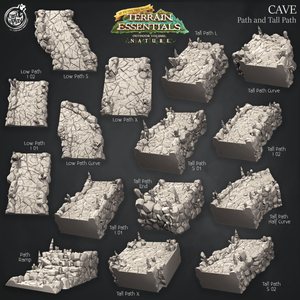 3D Printed Cast n Play Cave Path and Tall Path Set Terrain Essentials Nature 28mm 32mm D&D - Charming Terrain