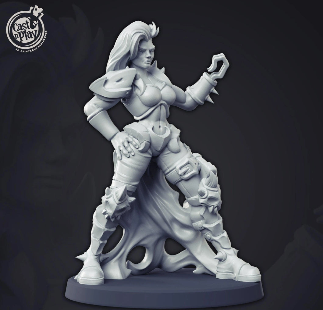 3D Printed Cast n Play Demon Huntress 28mm 32mm D&D - Charming Terrain