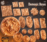 3D Printed Cast n Play Demonic Bases Depths of Hell Set 28mm 32mm D&D - Charming Terrain